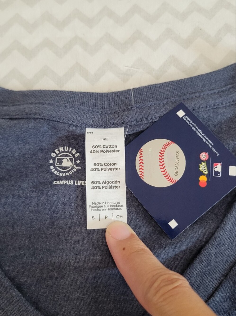 Genuine Merchandise Detroit Tigers Navy And White Tee Womens Size Small NWT - Picture 5 of 8